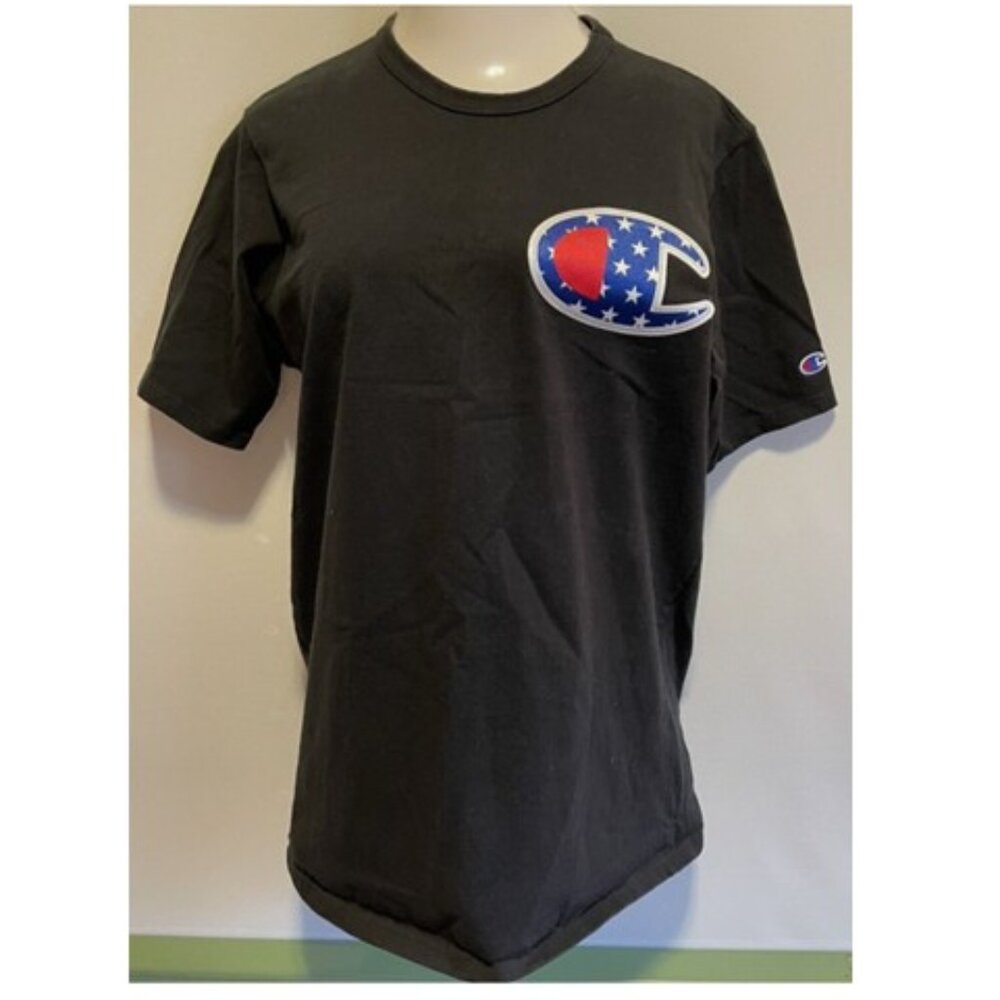 Vintage Champion Tee with Big C Stitched Logo with Stars T-Shirt, Men’s Size L